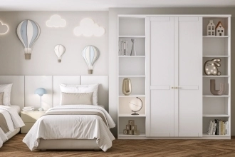 Шкаф распашной София РАХ-10 в белом цвете с гладкими фасадами