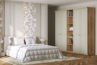 Шкаф распашной София РАХ-10 в белом цвете с гладкими фасадами