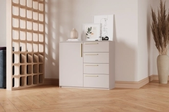 Комод Синтра в белом цвете с гладкими фасадами