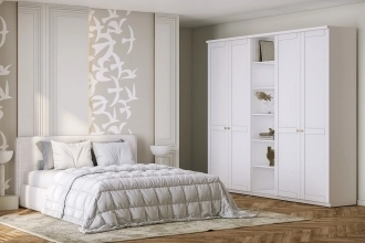 Шкаф распашной София РАХ-10 в белом цвете с гладкими фасадами