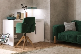 Письменный стол Ада в белом цвете с гладкими фасадами