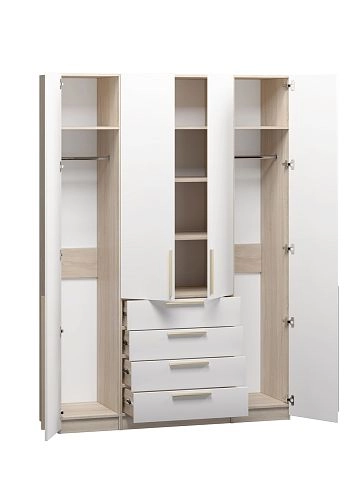 Шкаф распашной Хейсон-5 Белый Дуб Сонома - фото 4