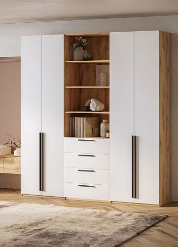 Шкаф распашной Хейсон-9 Белый Дуб Золотистый - фото 2