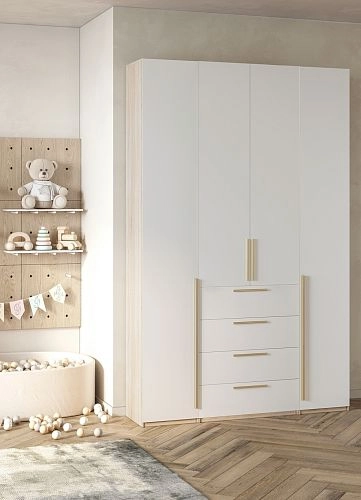 Шкаф распашной Хейсон-5 Белый Дуб Сонома - фото 2