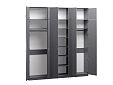 Шкаф распашной Лайт-6 с антресолью Графит