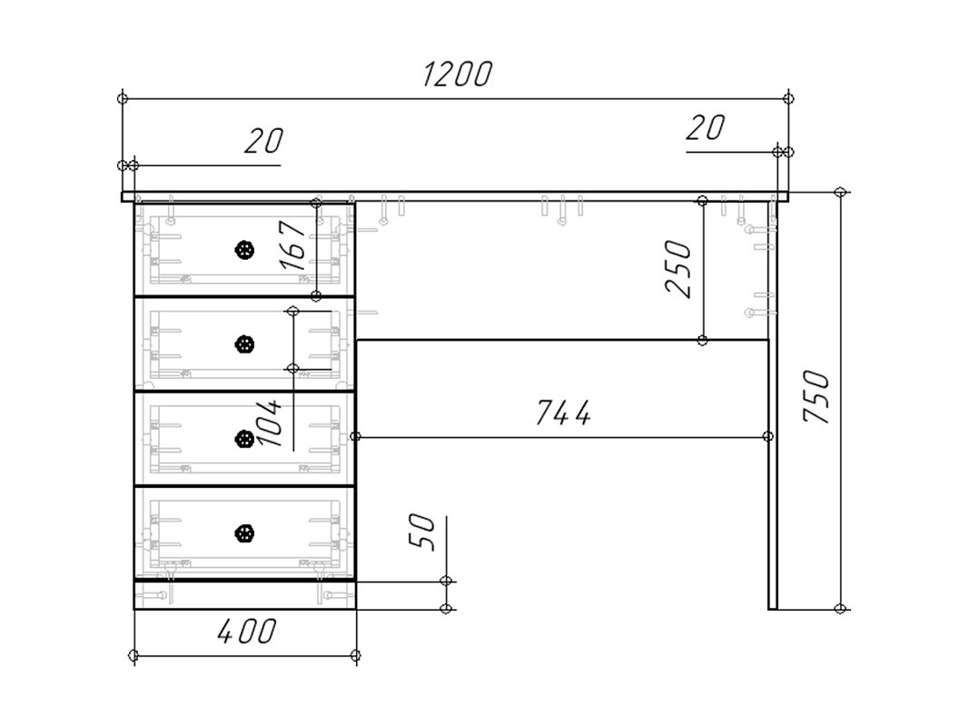 Письменный стол Стрекоза-2 Графит - фото 3