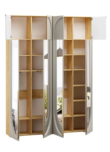 Шкаф распашной Брей-2.2 с антресолью Кашемир/Дуб Золотистый - фото 3