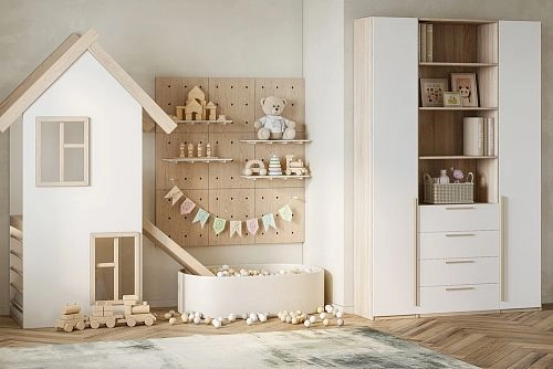 Шкаф распашной Хейсон-6 Белый Дуб Сонома - фото 1