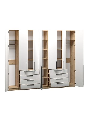 Шкаф распашной Хейсон-2 Белый Дуб Золотистый - фото 4