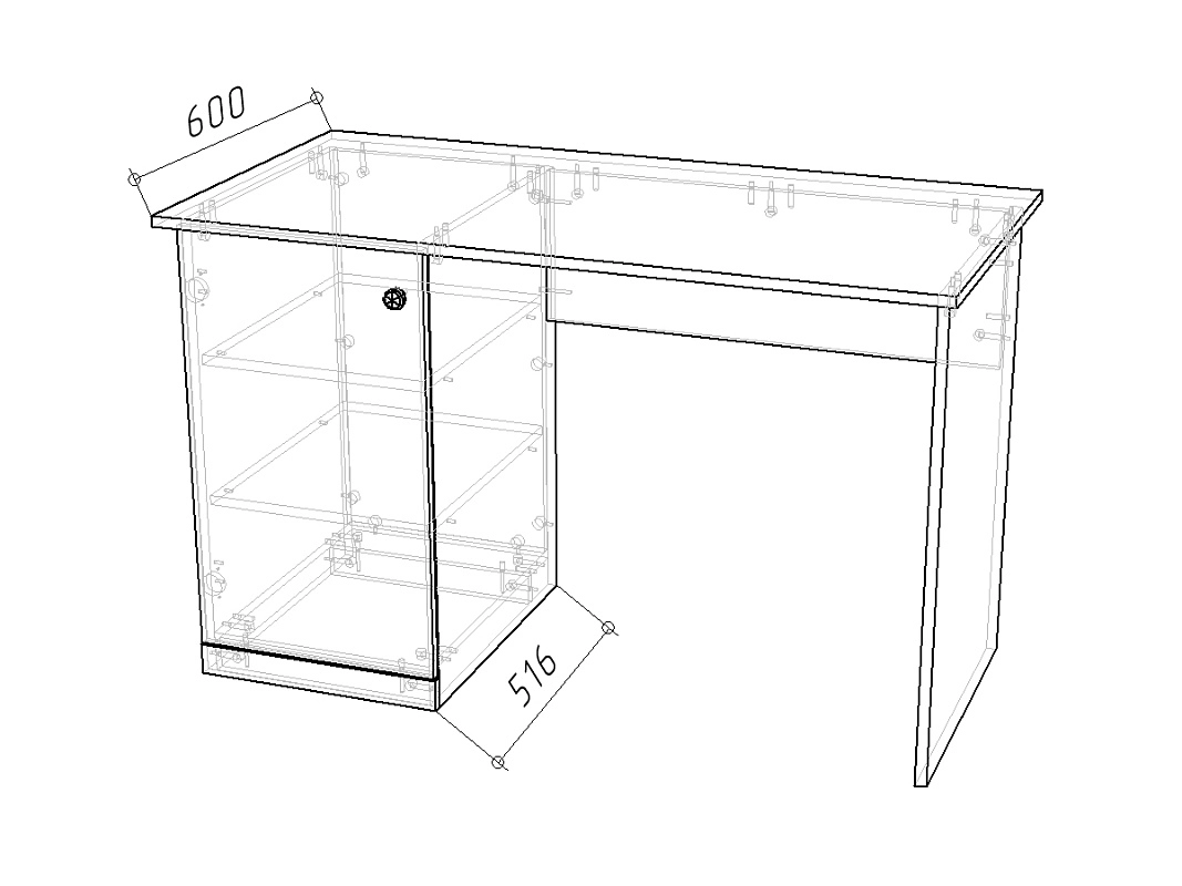 Письменный стол Стрекоза-3 Графит - фото 2