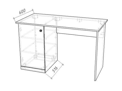 Письменный стол Стрекоза-3 Графит - фото 2