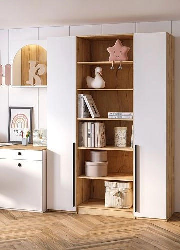 Шкаф распашной Хейсон-7 Белый Дуб Золотистый - фото 2