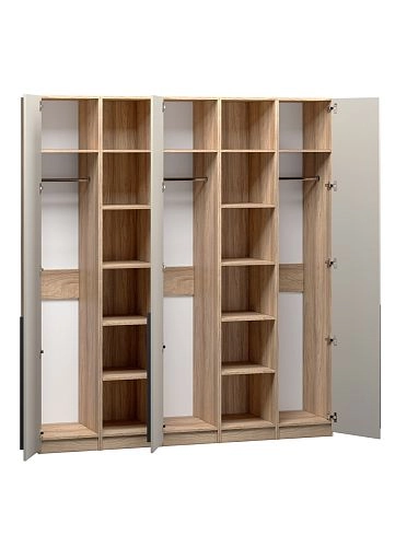 Шкаф распашной Хейсон-14 Кашемир Блэквуд Ячменный - фото 4