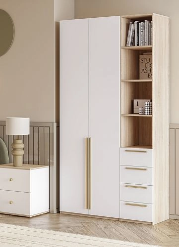 Шкаф распашной Хейсон-22 Белый Дуб Сонома - фото 2