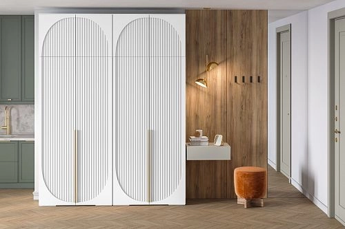 Шкаф распашной Брей-2 с антресолью Белый - фото 1