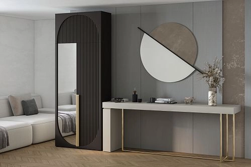 Шкаф распашной Брей-1.1 с антресолью Черный - фото 1