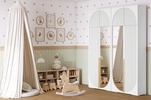 Шкаф распашной Брей-2.1 с антресолью Белый - фото 1