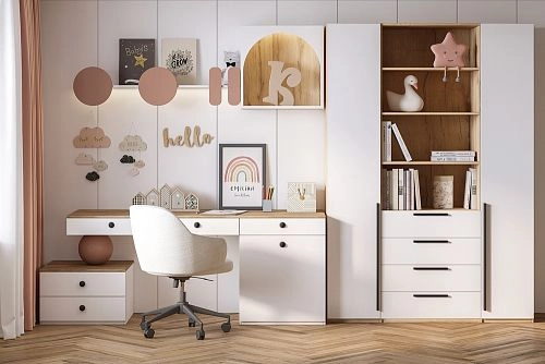 Шкаф распашной Хейсон-6 Белый Дуб Золотистый - фото 1