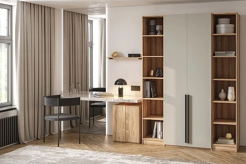 Шкаф распашной Хейсон-24 Кашемир Блэквуд Ячменный - фото 1