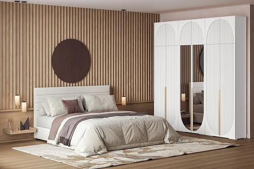 Шкаф распашной Брей-3.1 с антресолью Белый - фото 1