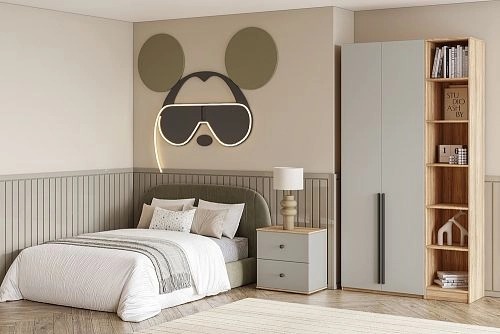 Шкаф распашной Хейсон-23 Кашемир Блэквуд Ячменный - фото 1