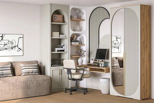 Шкаф распашной Брей-1.1 Кашемир/Дуб Золотистый - фото 1