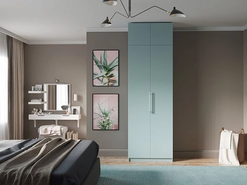 Шкаф распашной Калифорния-2 с антресолью Сумеречный Голубой - фото 1