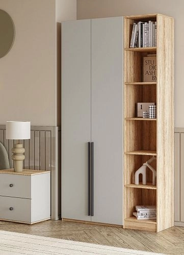 Шкаф распашной Хейсон-23 Кашемир Блэквуд Ячменный - фото 2