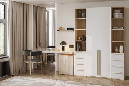 Шкаф распашной Хейсон-25 Белый Дуб Сонома - фото 1