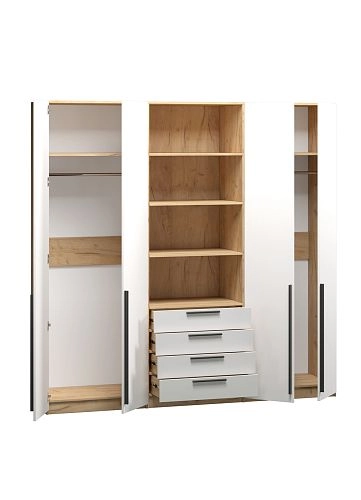 Шкаф распашной Хейсон-9 Белый Дуб Золотистый - фото 4