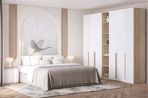 Шкаф распашной Хейсон-12 Белый Дуб Сонома - фото 1