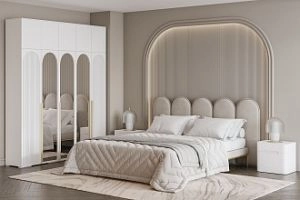 Брей-5 Хит с антресолью с зеркалами Белый