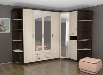 Черные шкафы с зеркалом фото в интерьере комнаты.